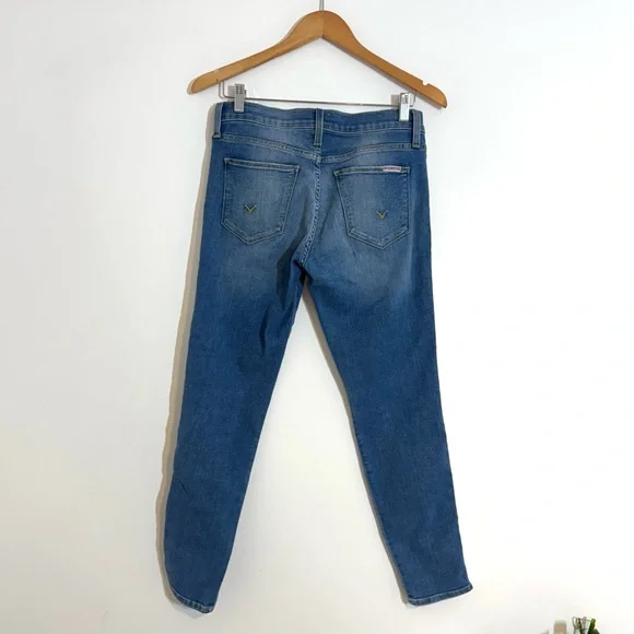 Hudson Natalie Mid Rise Super Skinny Ankle Jeans White Side Stripe Women’s 27 - Picture 10 of 13